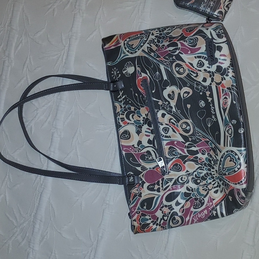 Sakroots City Shadow Songbird Satchel Tote With Wallet. NWOT - Picture 3 of 16